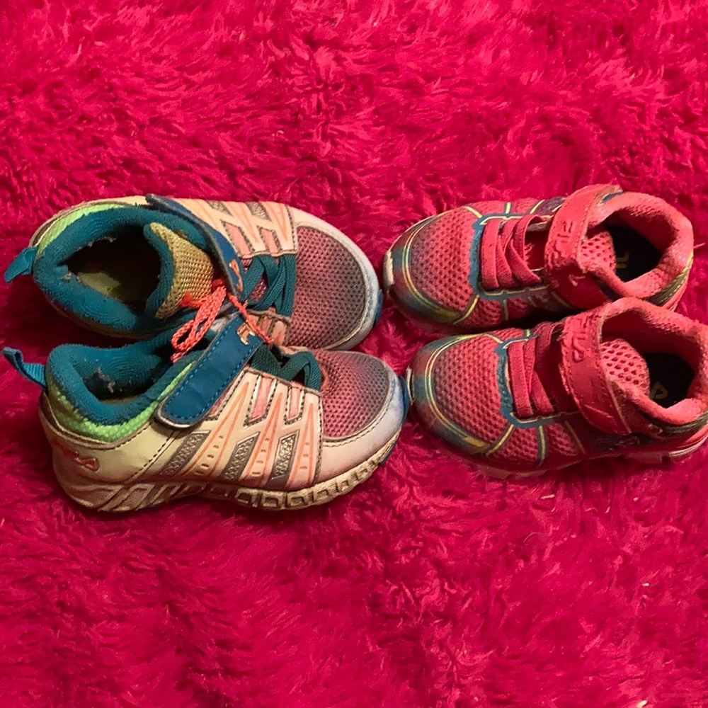 Girls FILA size 5 and 6 Velcro shoes - SELLING TOGETHER.